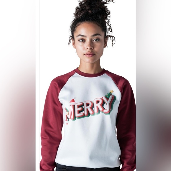 None Sweaters - New- XL Merry Red & White Sweater
Jersey style, long sleeve,heavy knit pullover